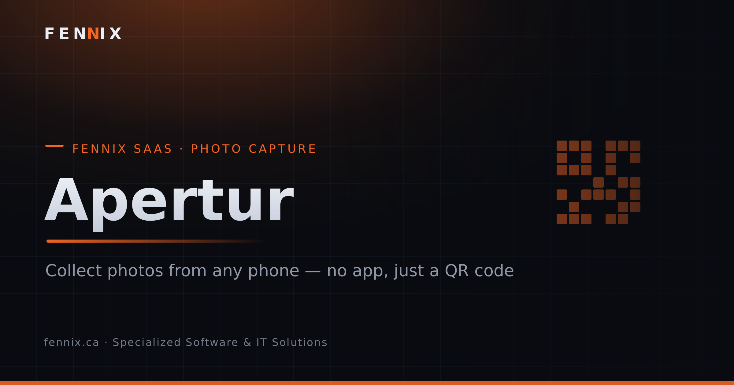 Apertur — collectez des photos depuis n'importe quel téléphone avec un code QR, un SaaS développé par Fennix